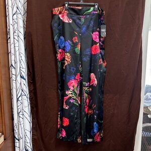 INC International Concepts Women's Black Floral Wide Leg Pants